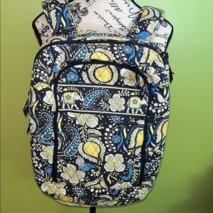 Vera Bradley Blue and Yellow Floral Backpack
